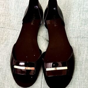 Baldinini Trend Black Patent Slide Sandals